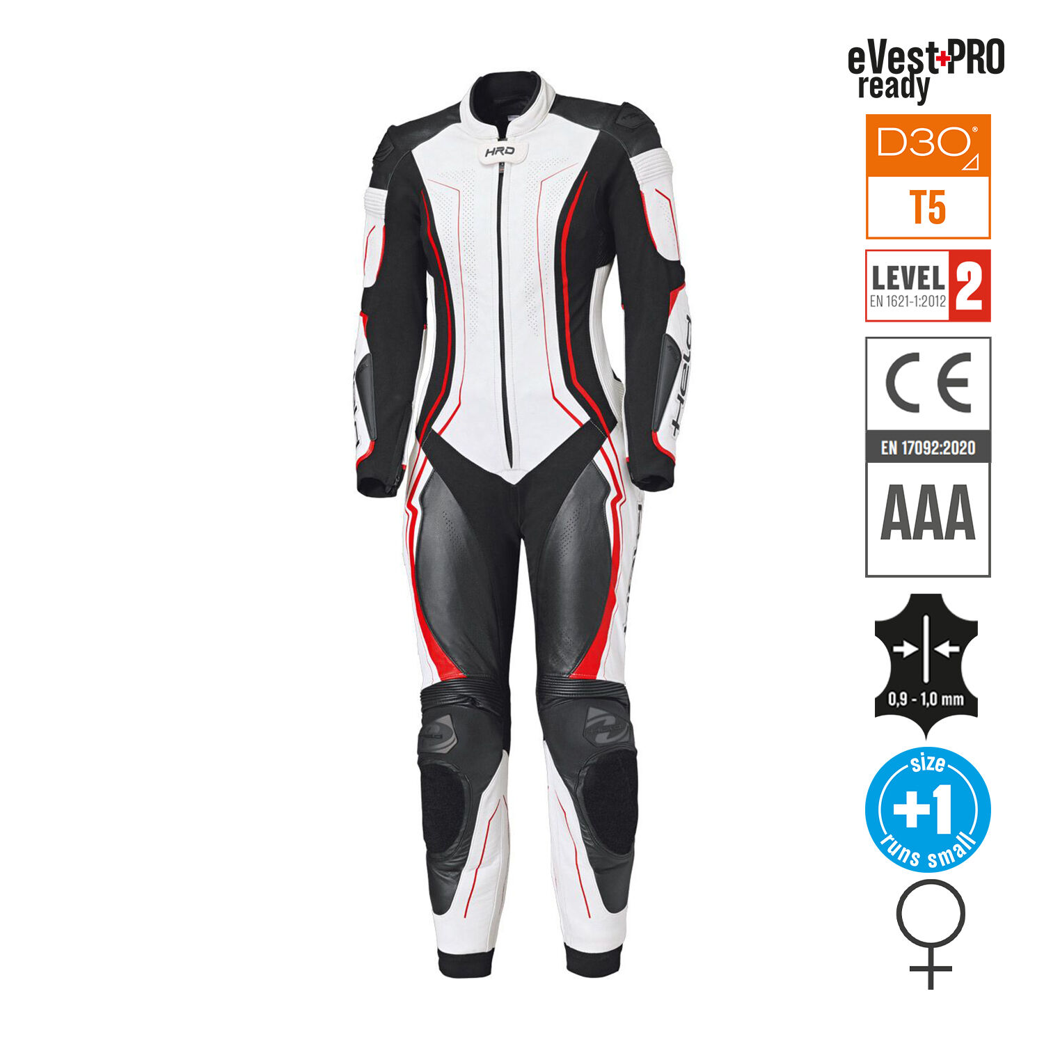 Held Ayana 3 Womens Race Suit Black-White-Red - Available in Various Sizes