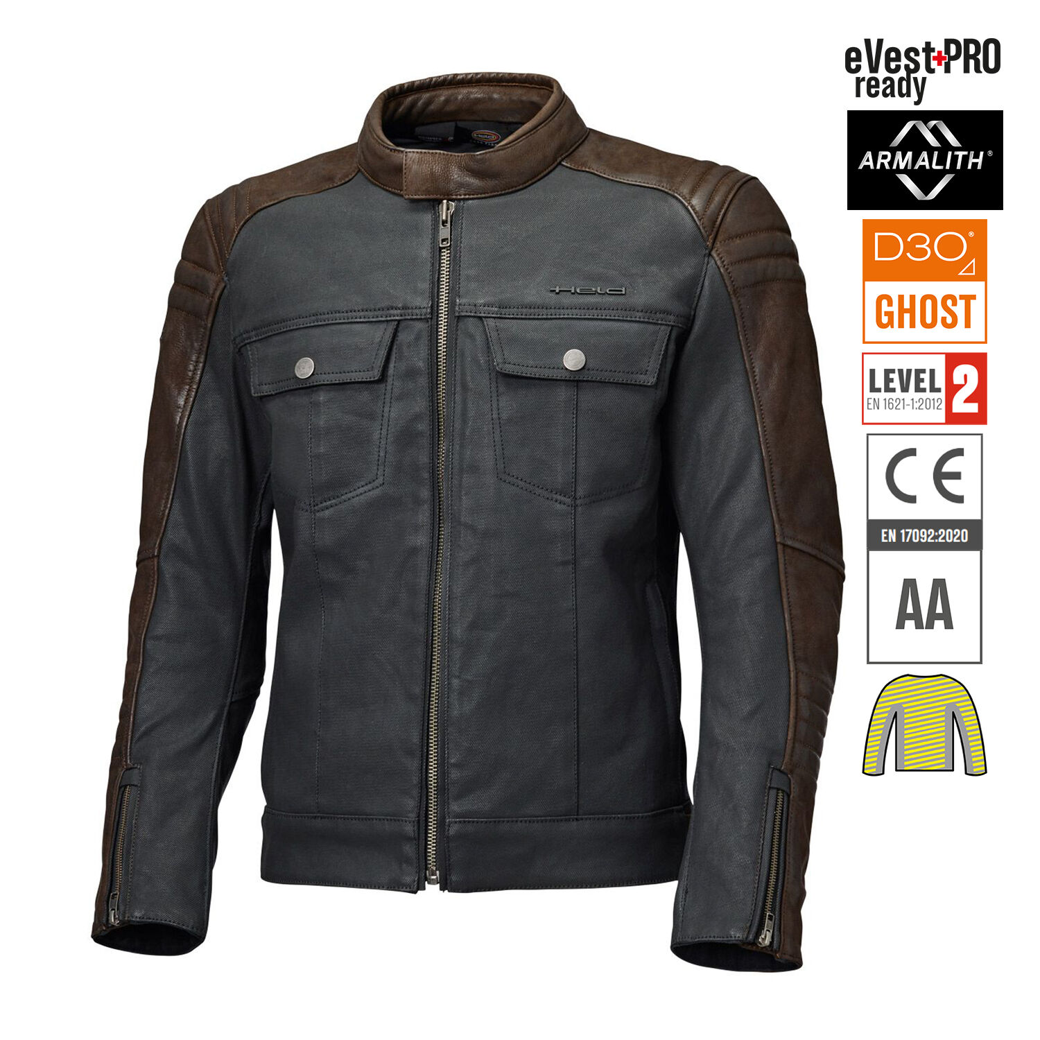 Held Jester 2 Armalith Jacket Black-Brown - Available in Various Sizes