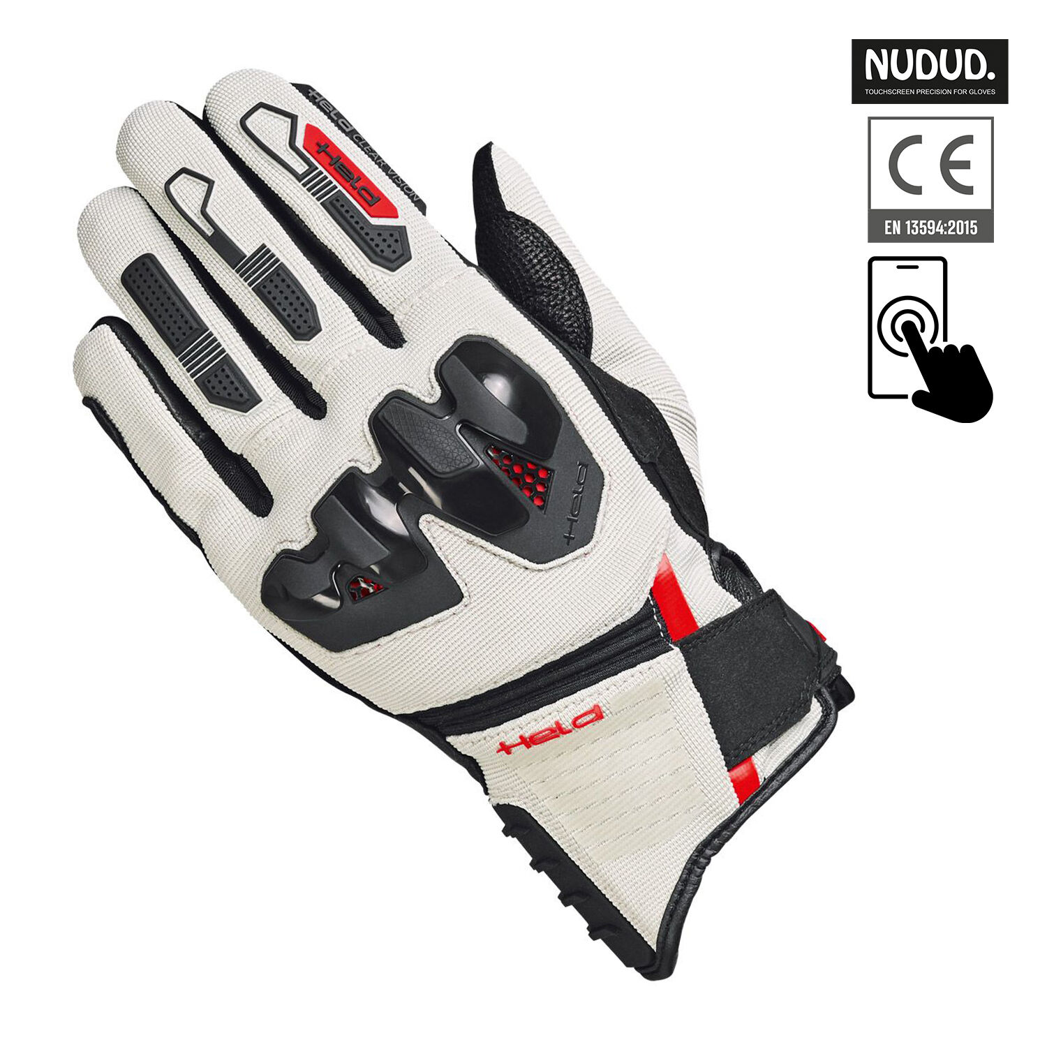 Held Sambia 2 Gloves Black-Grey-Red - Available in Various Sizes