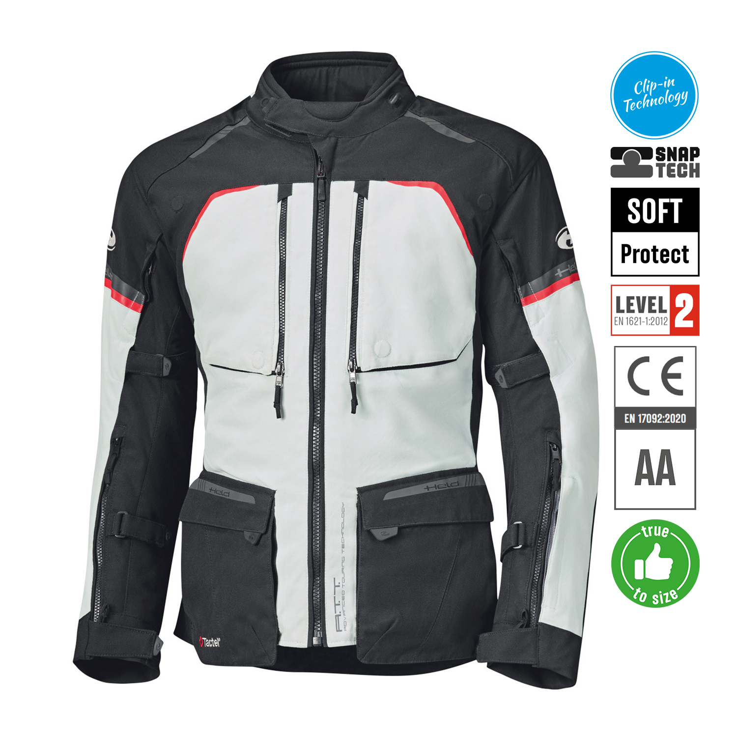 Held Tridale Jacket Grey-Black - Available in Various Sizes